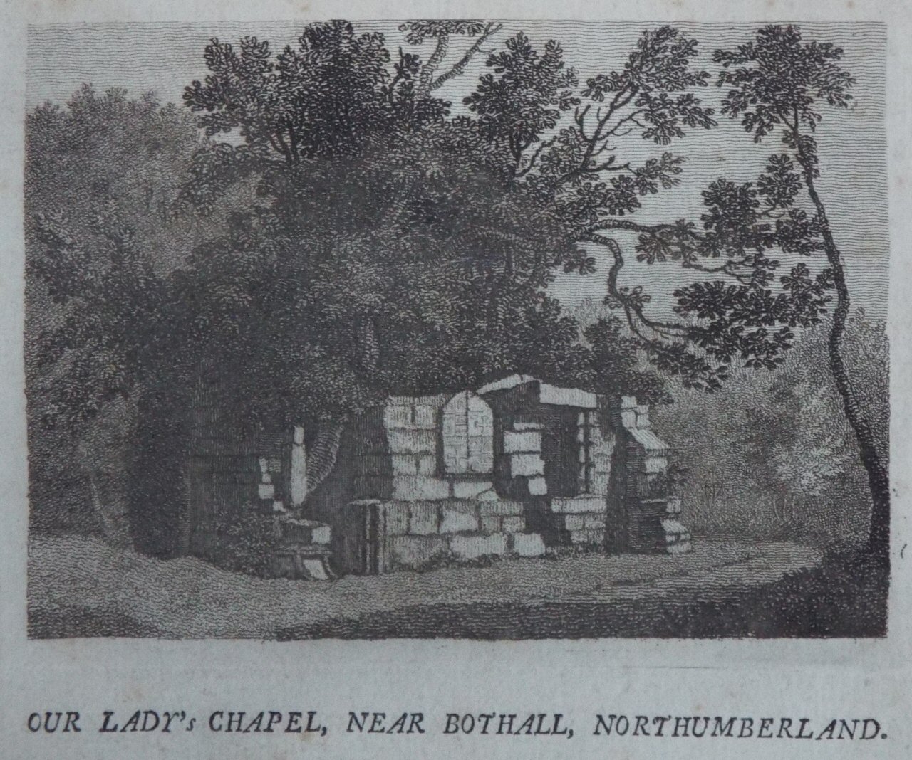 Print - Our Lady's Chapel, near Bothall, Northumberland.